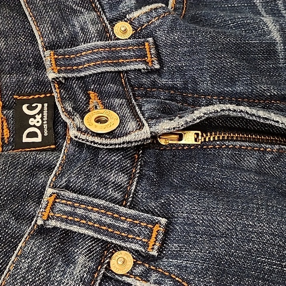 D&G Dolce Gabbanna Midrise Flare Classic Blue Women's Jeans Size 26 - Picture 14 of 16